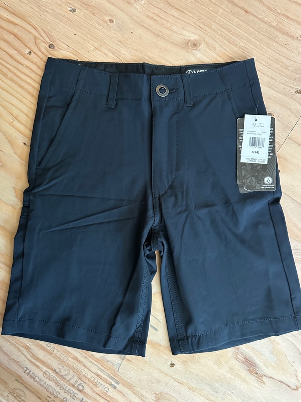 Volcom Black Flat-Front Men’s Shorts